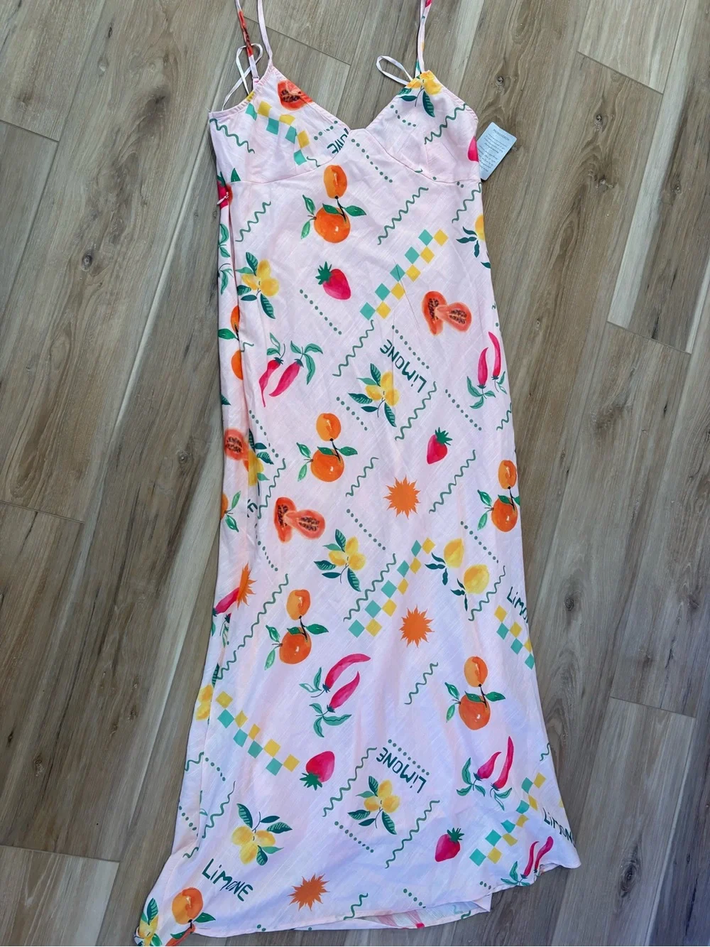 Petal & Pup Blush Pink Fruit-Print Dress *Flaw - Picture 1 of 5